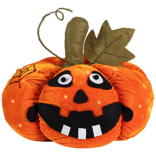 LED Lighted Plush Halloween Jack-o-Lantern Pumpkin